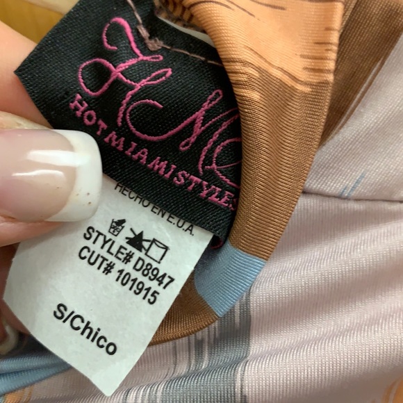 Mauve Blue Brush Strokes Mock Neck Dress NEW (NWT) - Picture 3 of 4